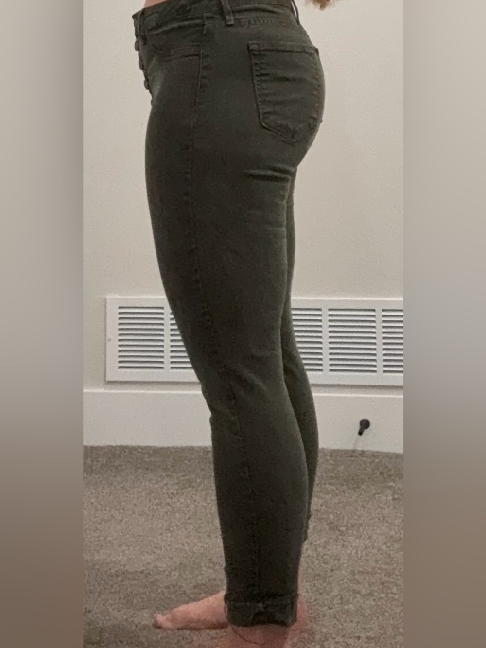 Women’s High-Rise Skinny Jeans in Olive Green